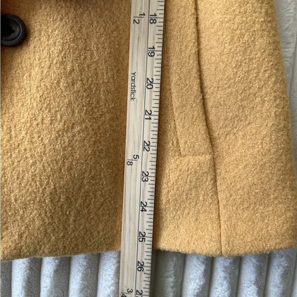 Lands' End Womens Boucle Coat Mustard Yellow Regular Size 6 EUC Wool Blend - Picture 8 of 9